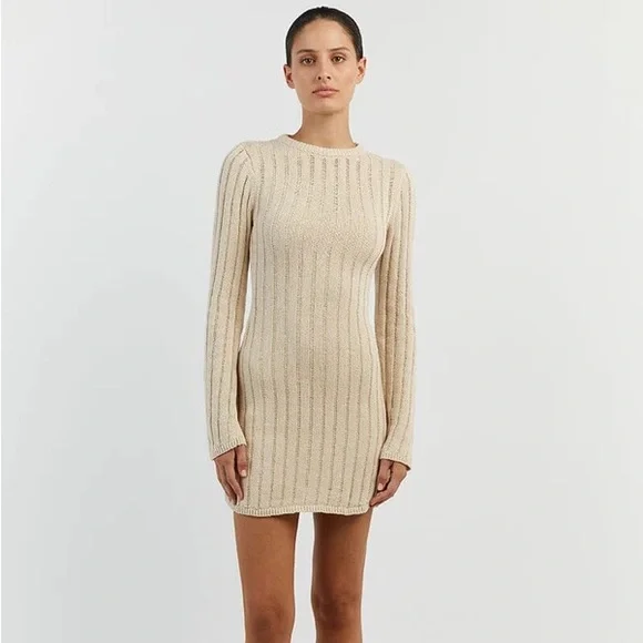 DISSH | Dresses | Nwt Dissh Stevie Natural Long Sleeve Mini Dress Size  Small | Poshmark